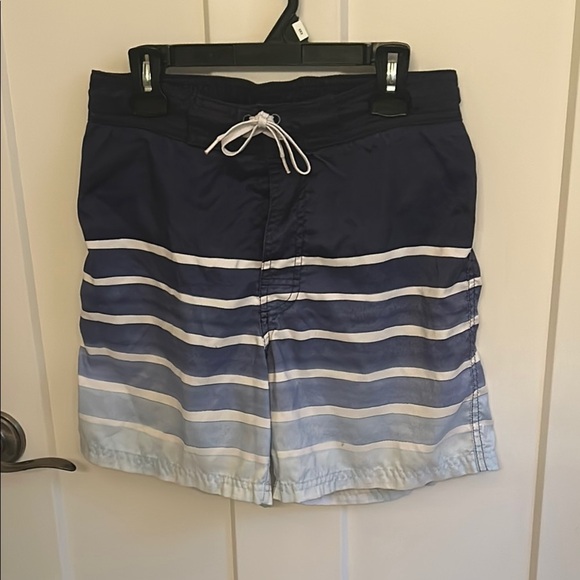 H&M Blue and White Nautical Swim Trunks with Drawstring - Picture 1 of 5